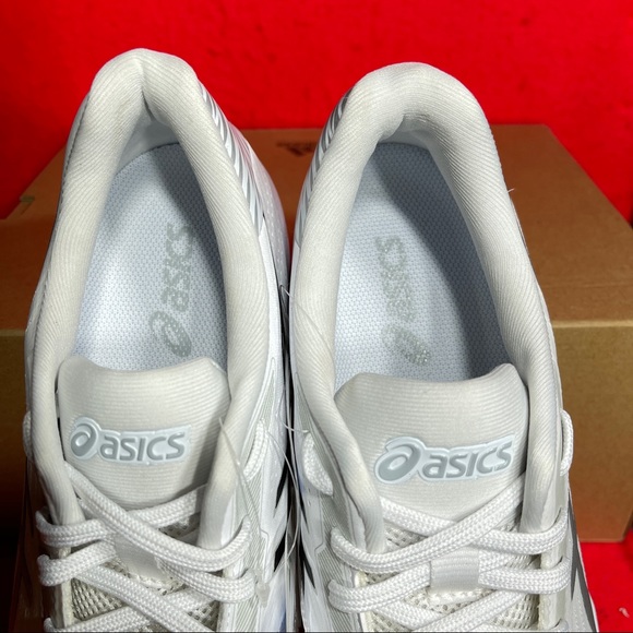 Asics Court Speed FF SAMPLE PAIR Men's Size 9 Running Shoes White Silver - Picture 8 of 12